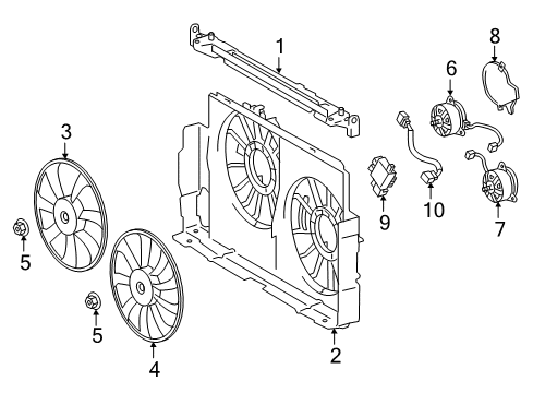 Insulator, Cooling Fan Motor Diagram for 16366-36170