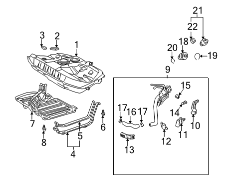 2004 Toyota Celica Fuel System Components Diagram 2 - Thumbnail