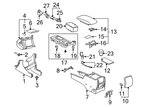 2004 Toyota Solara Center Console Diagram