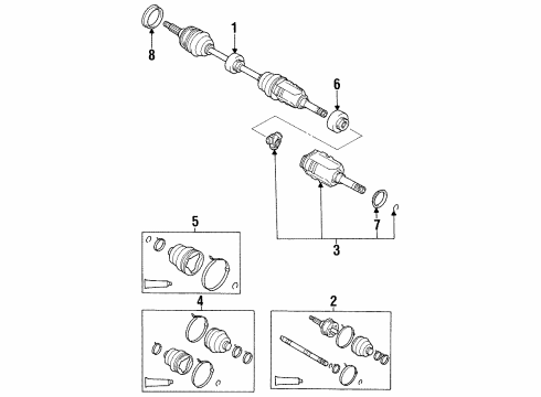 1996 Toyota Paseo Drive Axles - Front Diagram