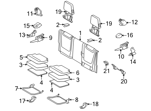 2014 Toyota Tacoma Rear Seat Components Diagram 1 - Thumbnail