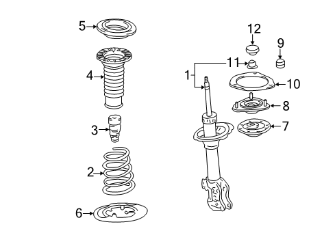 2013 Scion tC Struts & Components - Front Diagram