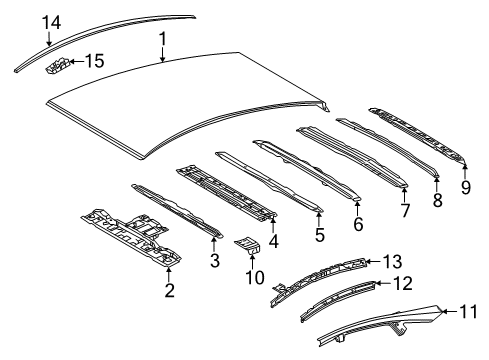 2012 Toyota Prius V Roof & Components, Exterior Trim, Body Diagram 2 - Thumbnail