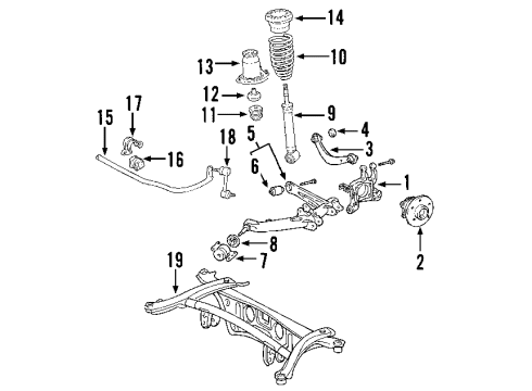 2006 Toyota Matrix Spring Insulator, Rear Diagram for 48401-32010