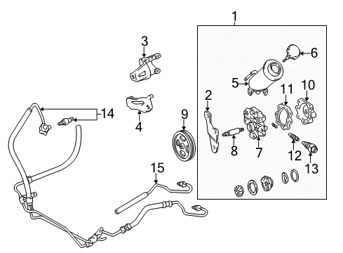 2004 Toyota Tacoma P/S Pump & Hoses, Steering Gear & Linkage Diagram 3 - Thumbnail