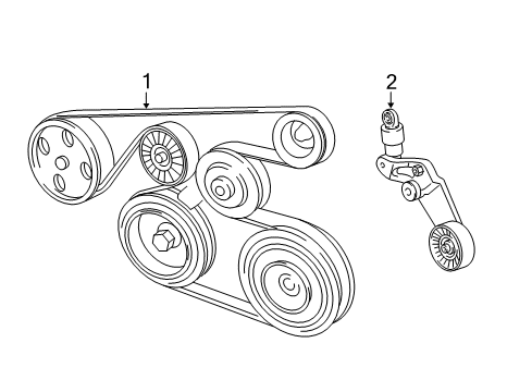 2004 Toyota Matrix Belts & Pulleys Diagram