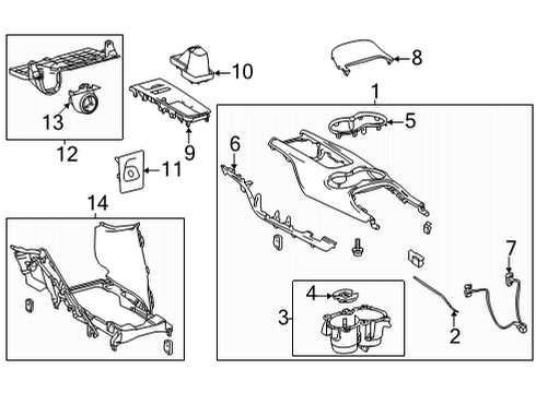 2021 Toyota Venza Upper Console, Black, Center Diagram for 58803-48151-C2