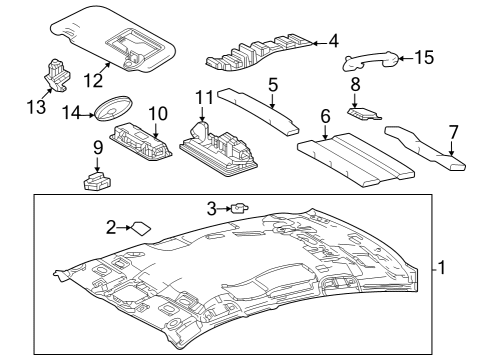 2023 Toyota Crown Interior Trim - Roof Diagram