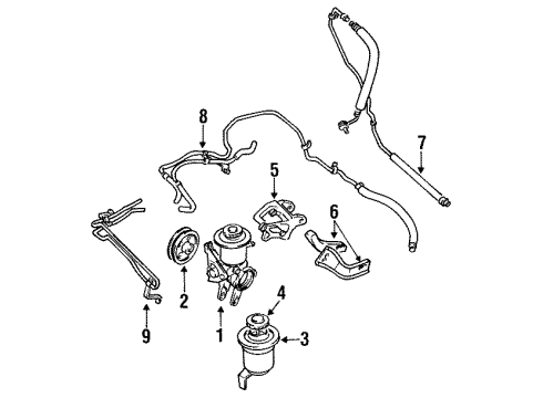 1993 Toyota Celica P/S Pump & Hoses, Steering Gear & Linkage Diagram