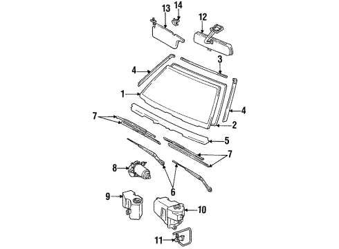 1986 Toyota Cressida Windshield Glass Diagram
