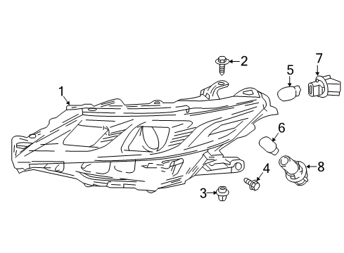 2018 Toyota Camry Bulbs Diagram 1 - Thumbnail