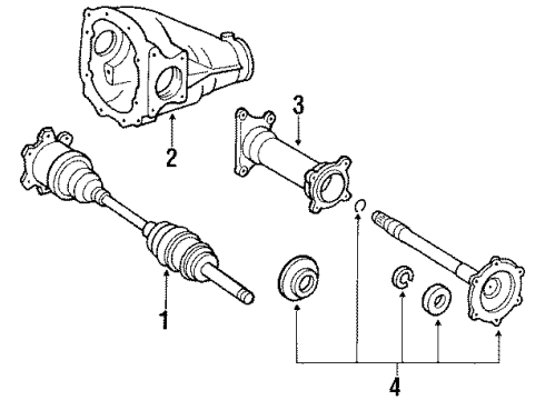 1994 Toyota Pickup Front Axle & Carrier Diagram