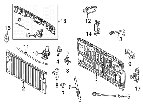 2023 Toyota Tundra Tail Gate - Body & Hardware Diagram 2 - Thumbnail