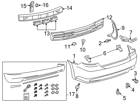 2009 Scion tC Rear Bumper Diagram