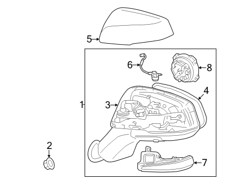 2021 Toyota RAV4 Mirror Assembly, Passenger Side Diagram for 87910-0R908