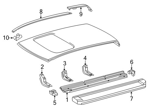 2020 Toyota Tundra Exterior Trim - Cab Diagram 1 - Thumbnail