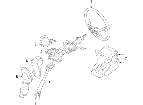 2020 Toyota C-HR Steering Column & Wheel, Steering Gear & Linkage Diagram 1 - Thumbnail