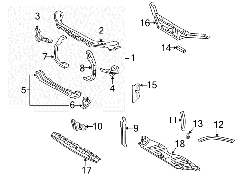 Seal, Radiator Side Air Diagram for 53285-33040