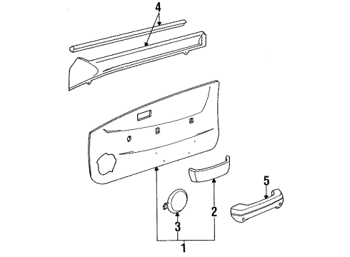 1994 Toyota Tercel Trim, Upper Driver Side Diagram for 74232-10011-C0