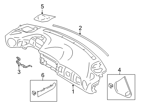 2013 Scion FR-S Cluster & Switches, Instrument Panel Diagram 1 - Thumbnail