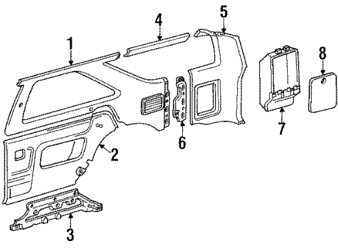1990 Toyota 4Runner Quarter Panel Trim Diagram 1 - Thumbnail