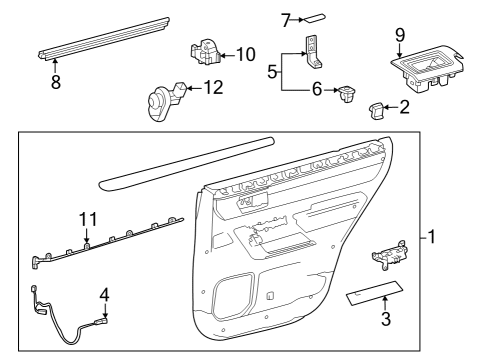 2024 Toyota Sequoia Interior Trim - Rear Door Diagram