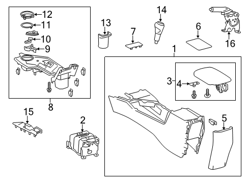 2015 Toyota RAV4 Console Diagram