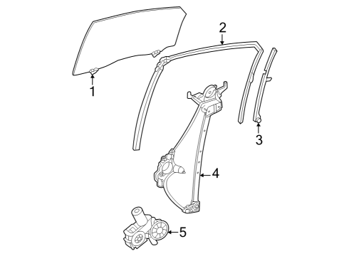2023 Toyota Crown Glass - Rear Door Diagram