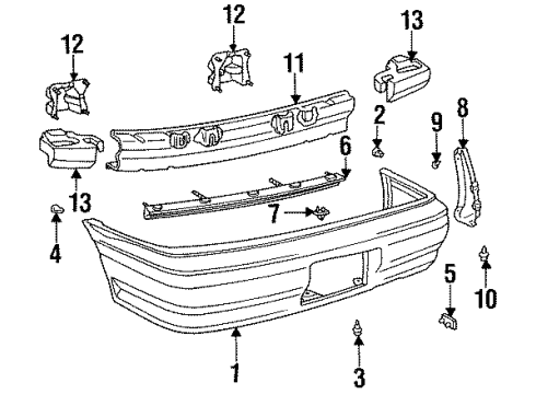 1993 Toyota Tercel Rear Bumper Diagram