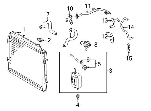 1996 Toyota 4Runner Radiator & Components Diagram