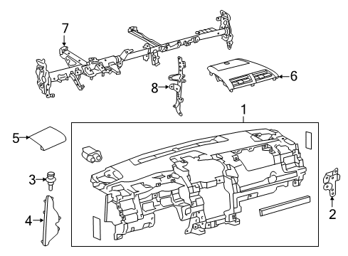2015 Toyota Camry Cluster & Switches, Instrument Panel Diagram 2 - Thumbnail