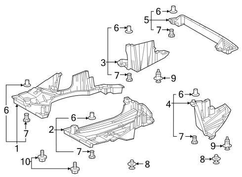 2023 Toyota Prius AWD-e Splash Shields Diagram