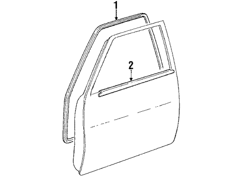 1988 Toyota Pickup Door & Components Diagram