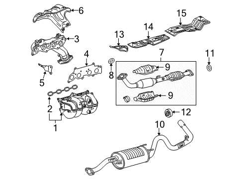 2006 Toyota Tacoma Converter Shield Diagram for 18435-0C030