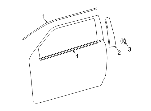 2013 Scion tC Exterior Trim - Door Diagram