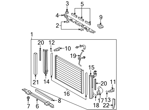 Seal, Radiator Diagram for 16466-0A380