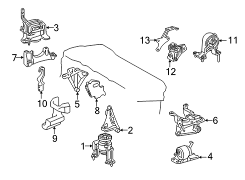 Insulator Sub-Assembly, Engine Mounting, Passenger Side Diagram for 12305-25030