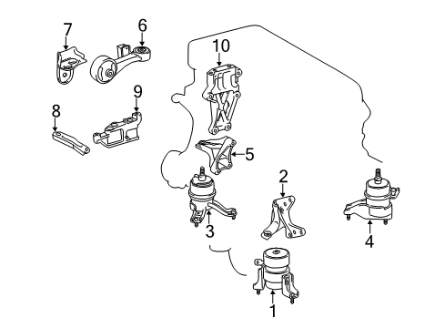 2011 Toyota Camry Engine & Trans Mounting Diagram 2 - Thumbnail