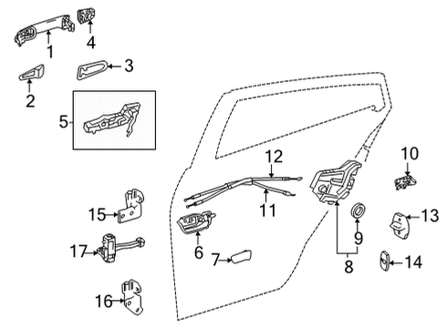 2019 Toyota Mirai Handle, Inside, Passenger Side Diagram for 69205-30210-C1