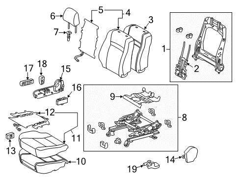 2017 Toyota Camry Passenger Seat Components Diagram 2 - Thumbnail