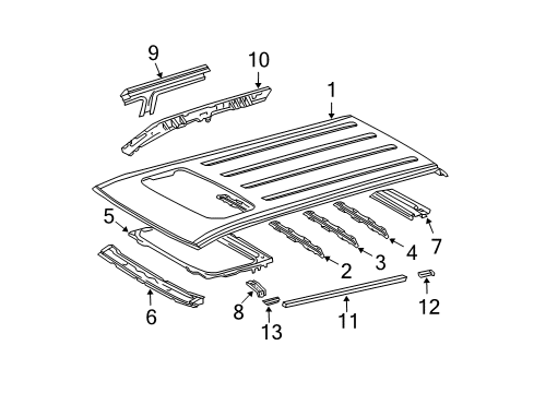 2008 Toyota 4Runner Roof & Components Diagram 1 - Thumbnail