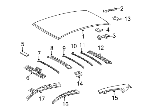 2012 Toyota Matrix Roof & Components Diagram