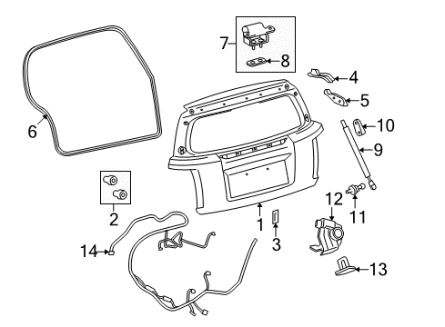 2009 Scion xD Lift Gate Diagram