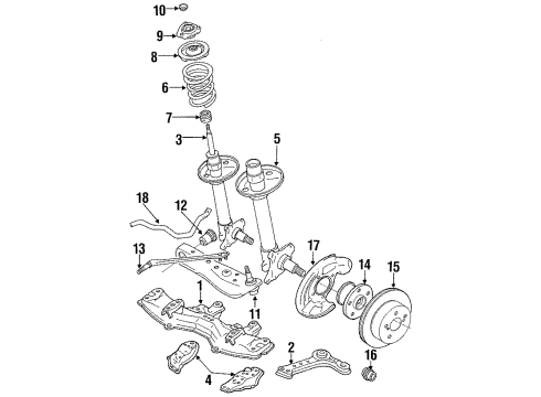 1991 Toyota Cressida Brake Components Diagram