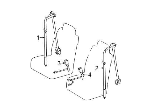 2004 Toyota Solara Front Seat Belts Diagram