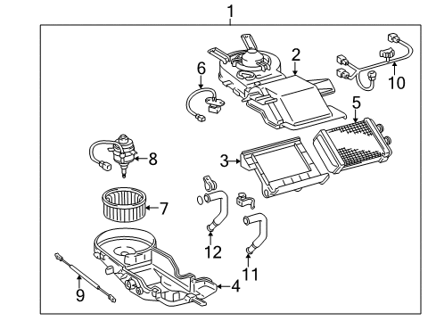 1999 Toyota 4Runner Heater Core & Control Valve Diagram 3 - Thumbnail