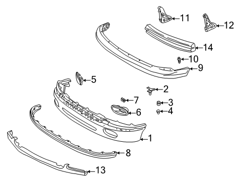 2000 Toyota Tundra Front Bumper Diagram