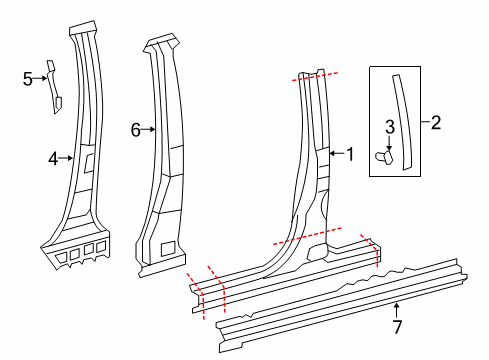 2020 Toyota Tundra Center Pillar & Rocker Diagram 1 - Thumbnail