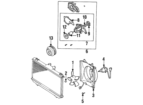1993 Toyota Corolla Water Pump, Cooling Fan Diagram