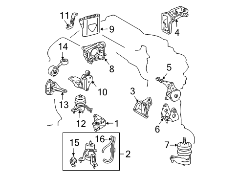 Bracket, Engine Mounting, Rear(For Transverse Engine) Diagram for 12321-20100